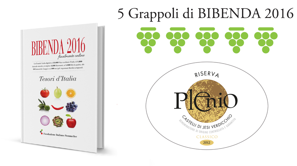 Umani Ronchi - Assegnati al Plenio 2012 i 5 Grappoli di Bibenda 2016